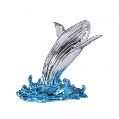 现代创意轻奢创意电镀鲸鱼海豚雕塑桌面摆件样板间客厅柜家居饰品