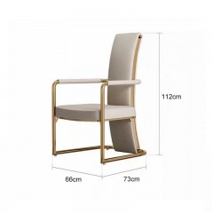JH-624主椅轻奢主人椅子茶室高级现代客厅不锈钢感靠背茶椅创意设计师